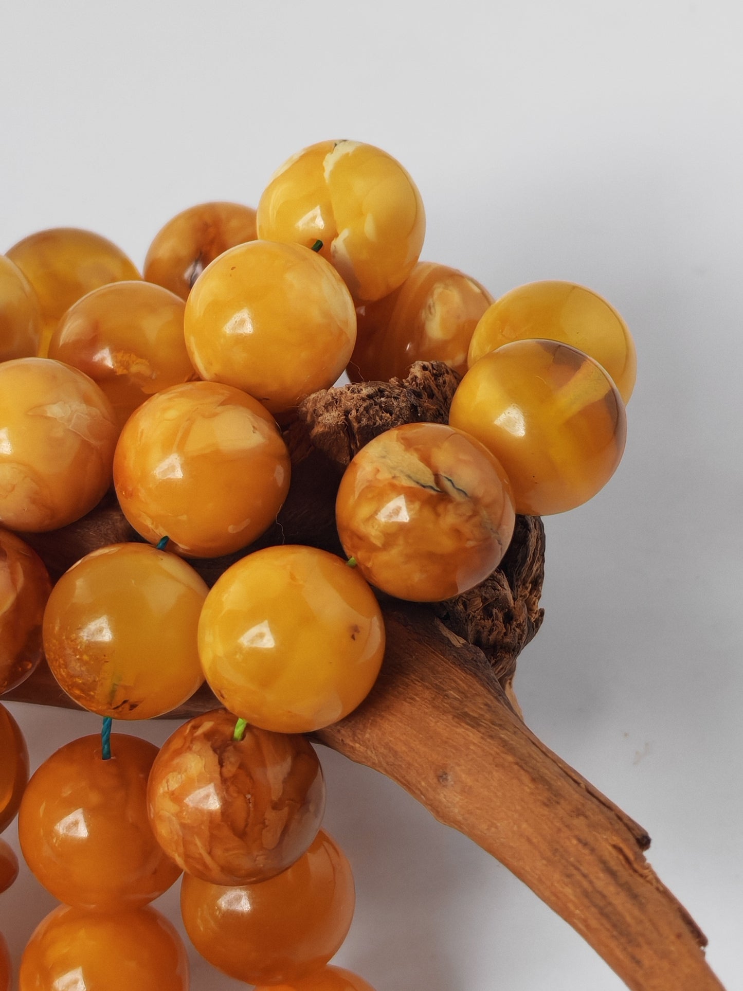 Antique Natural Marble Baltic Amber Rosary | 45+3 Beads | Short Imami Design