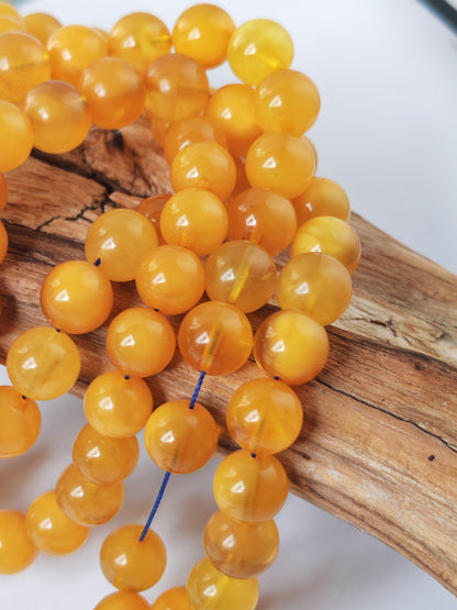 Aged Natural Baltic Amber Tasbih | 99 Beads + 2 spare | Half Half Pattern | Antique
