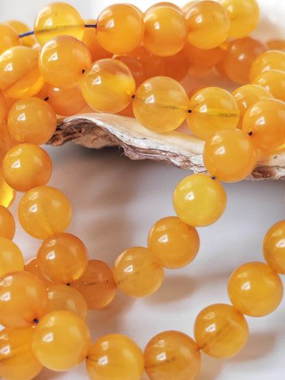Aged Natural Baltic Amber Tasbih | 99 Beads + 2 spare | Half Half Pattern | Antique