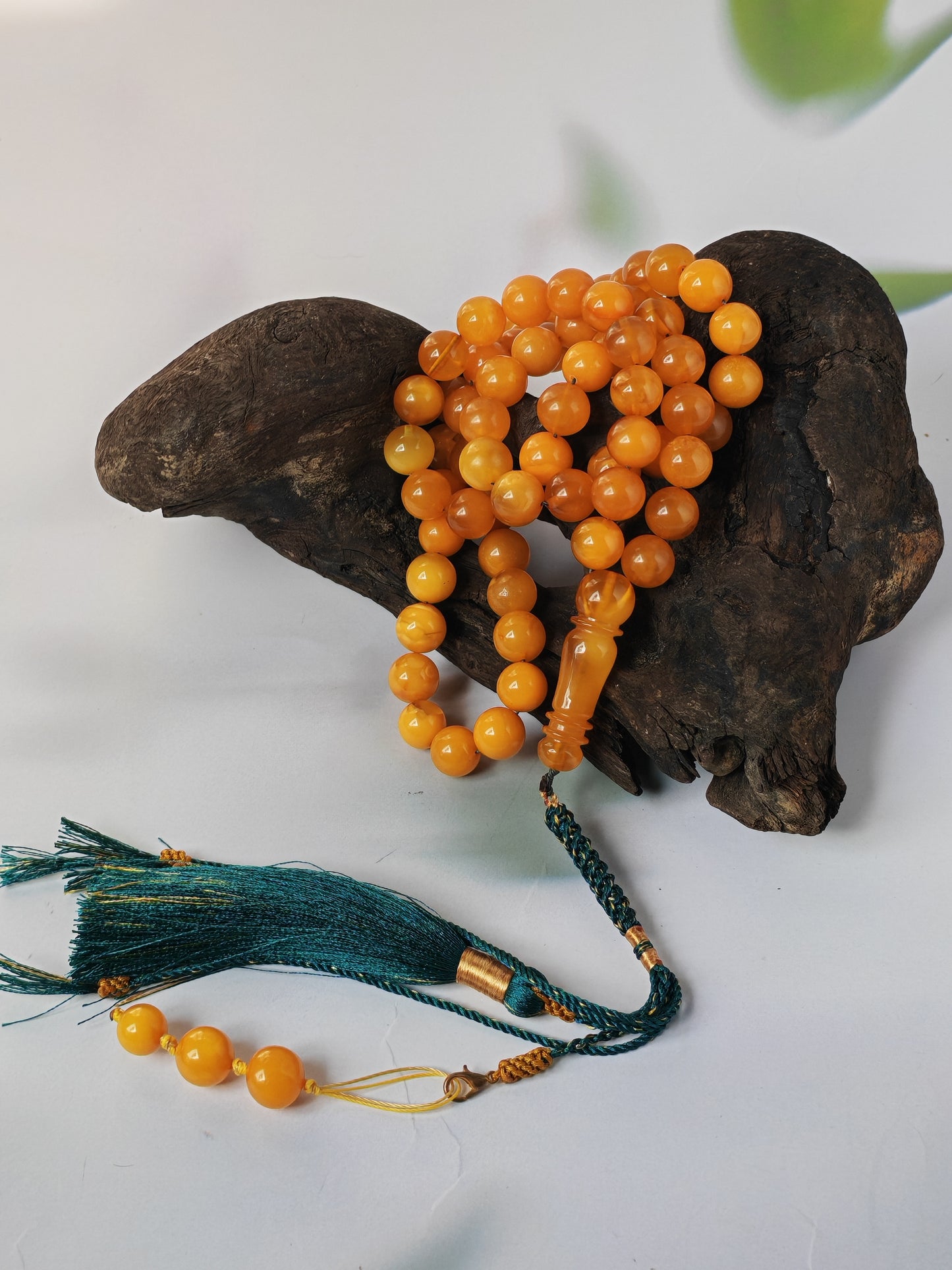 Dark Aged Natural Baltic Amber Misbah | 66 Beads + 3 spare | Antique Color | Aged Honey