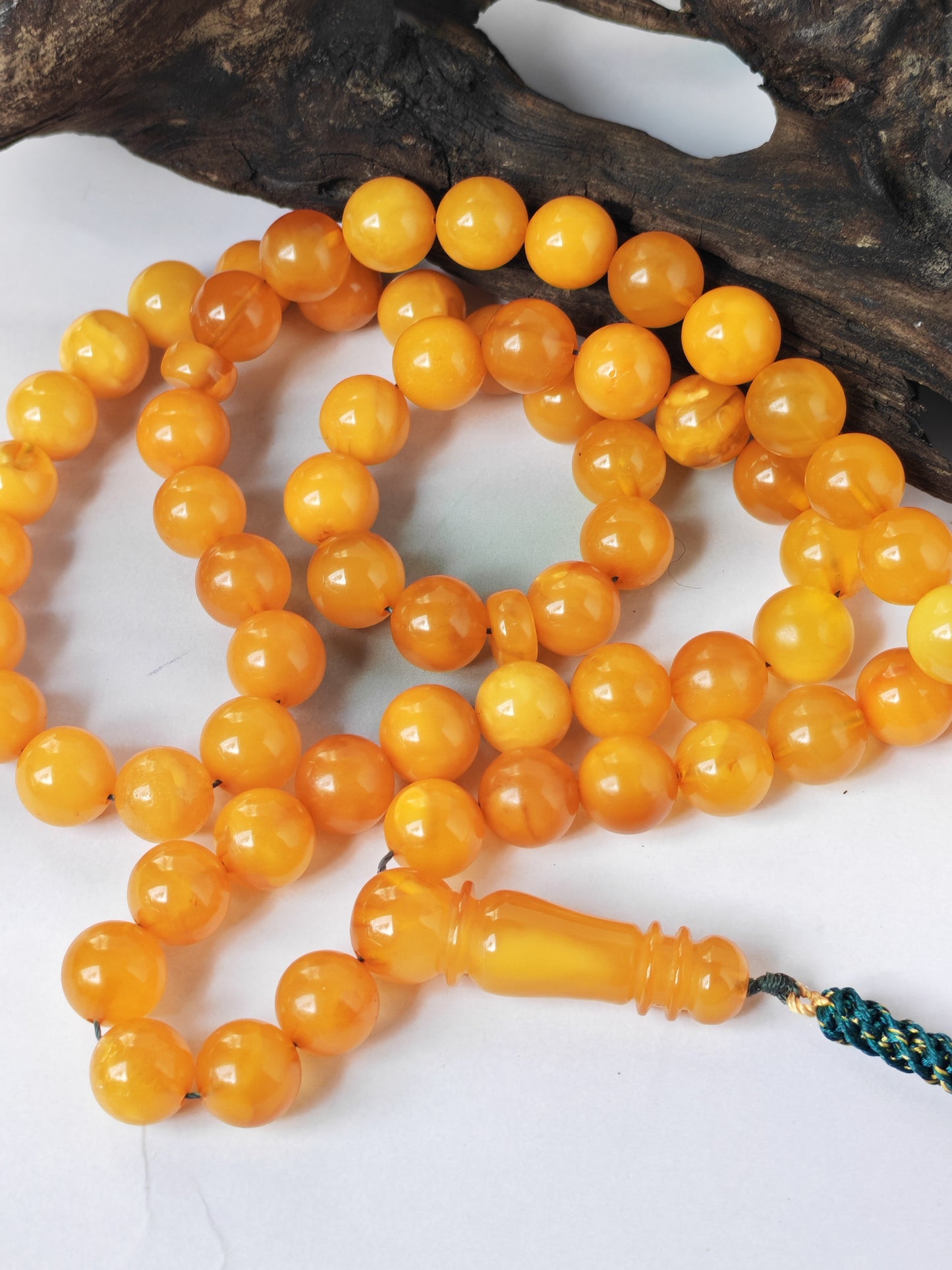 Dark Aged Natural Baltic Amber Misbah | 66 Beads + 3 spare | Antique Color | Aged Honey