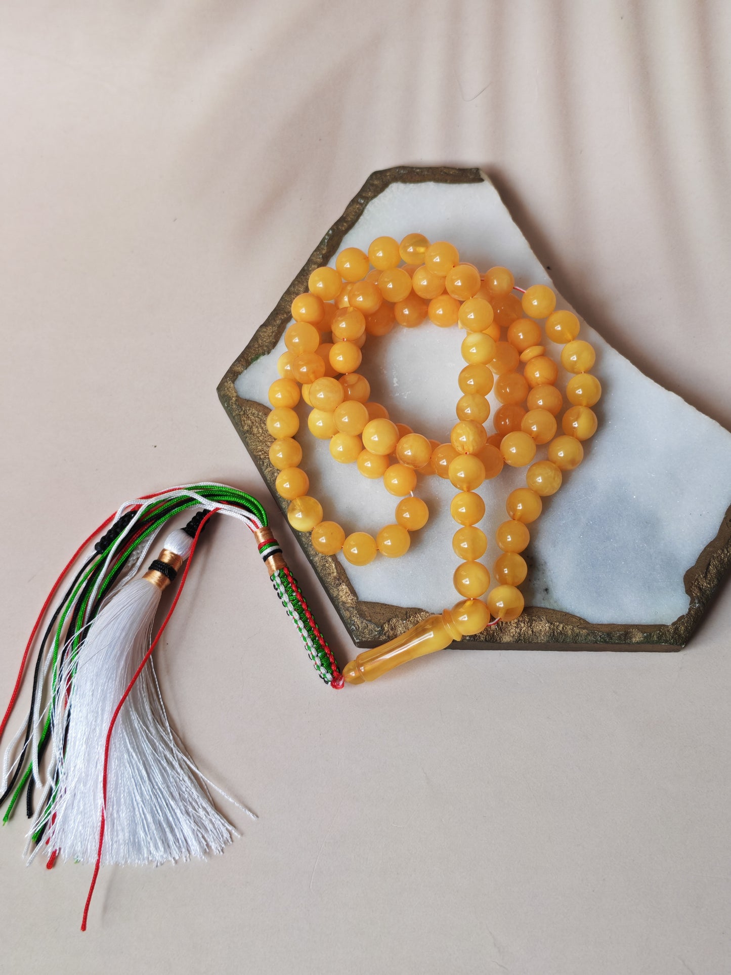 Natural Butterscotch Baltic Amber Tasbih – 85 Beads