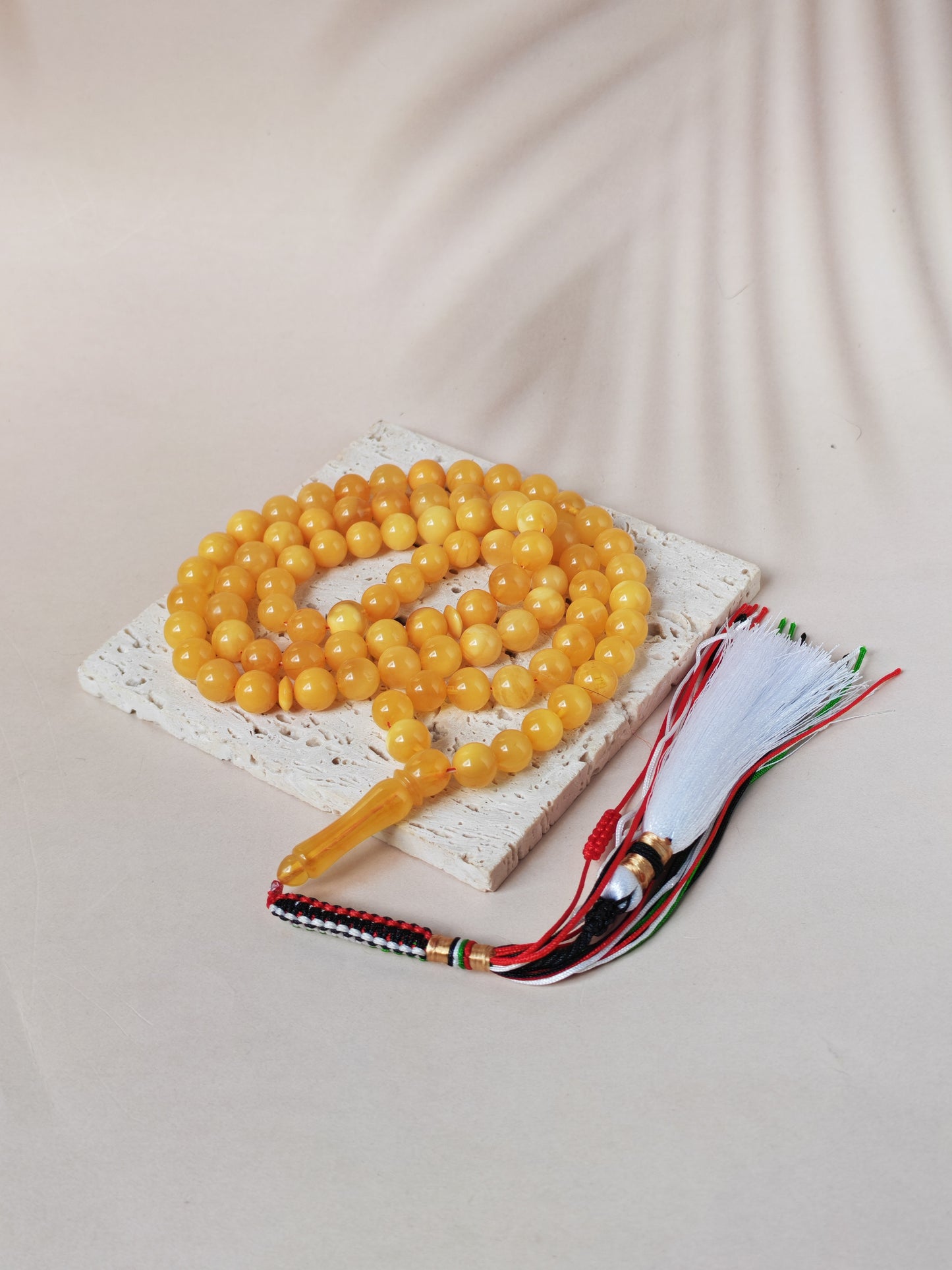 Natural Butterscotch Baltic Amber Tasbih – 85 Beads