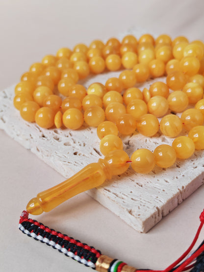 Natural Butterscotch Baltic Amber Tasbih – 85 Beads