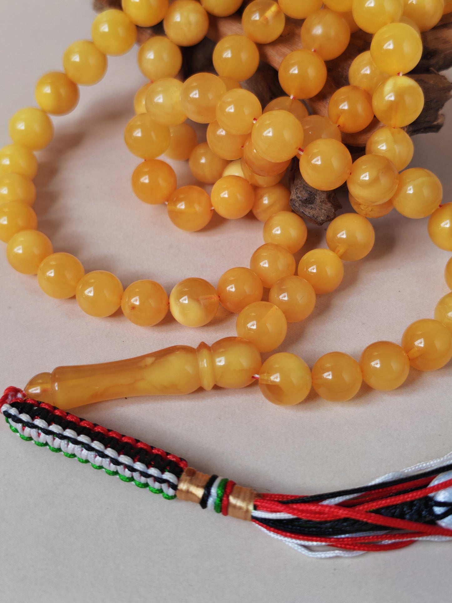 Natural Butterscotch Baltic Amber Tasbih – 85 Beads