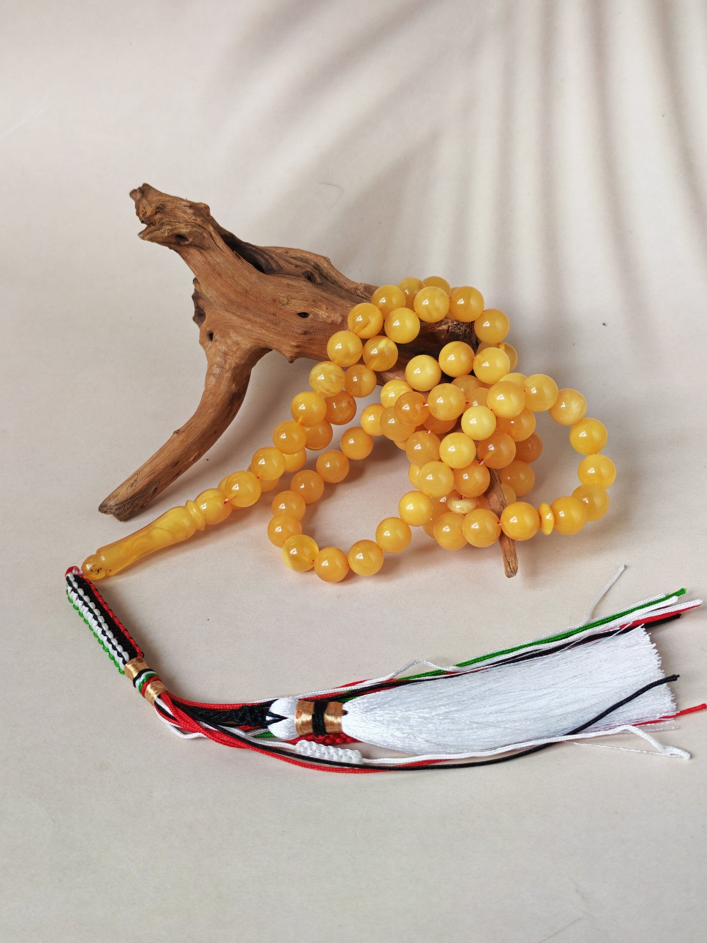 Natural Butterscotch Baltic Amber Tasbih – 85 Beads
