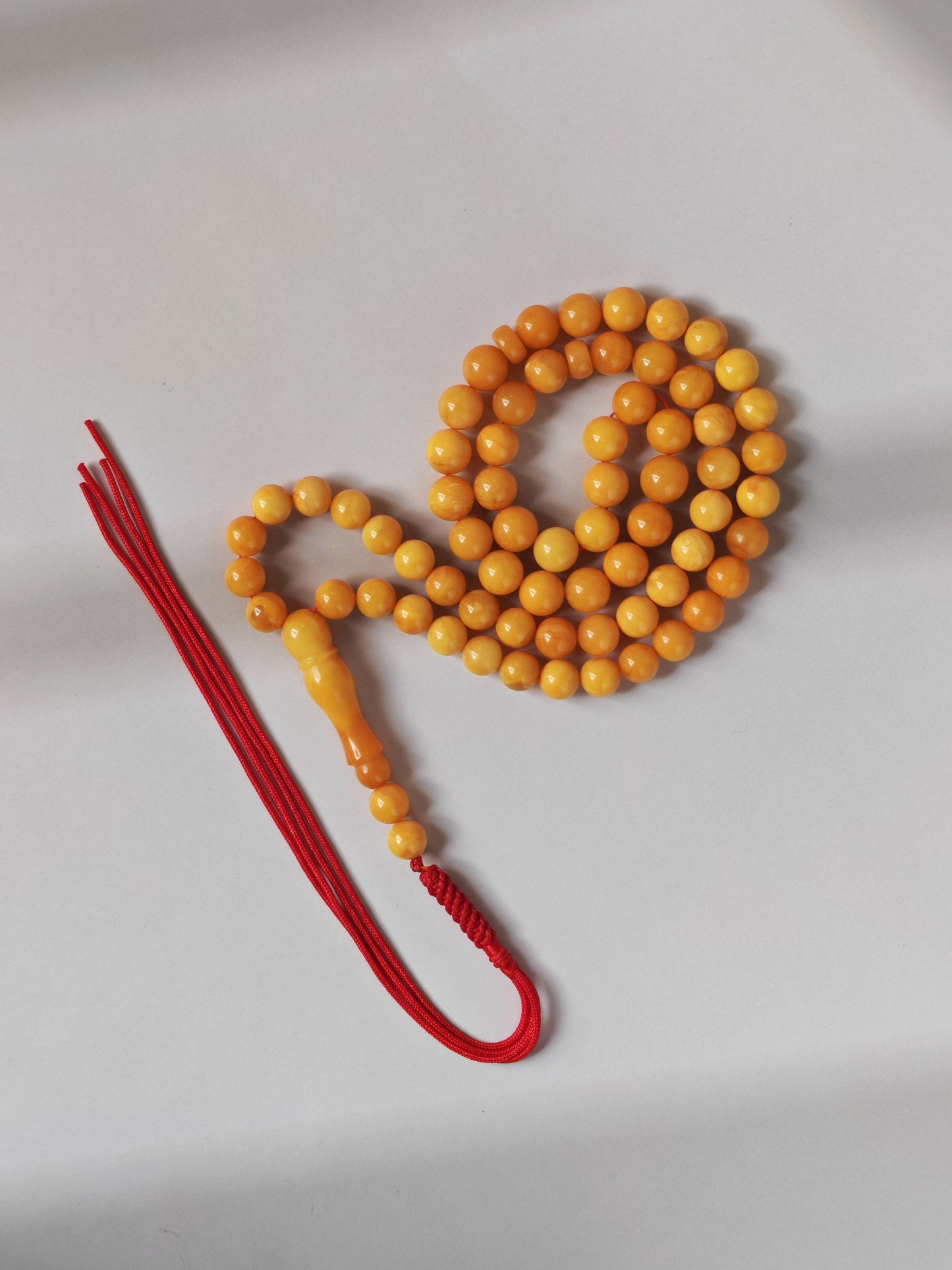Natural Antique Baltic Amber Tasbih – 66 Beads | Aged Butterscotch & Honey