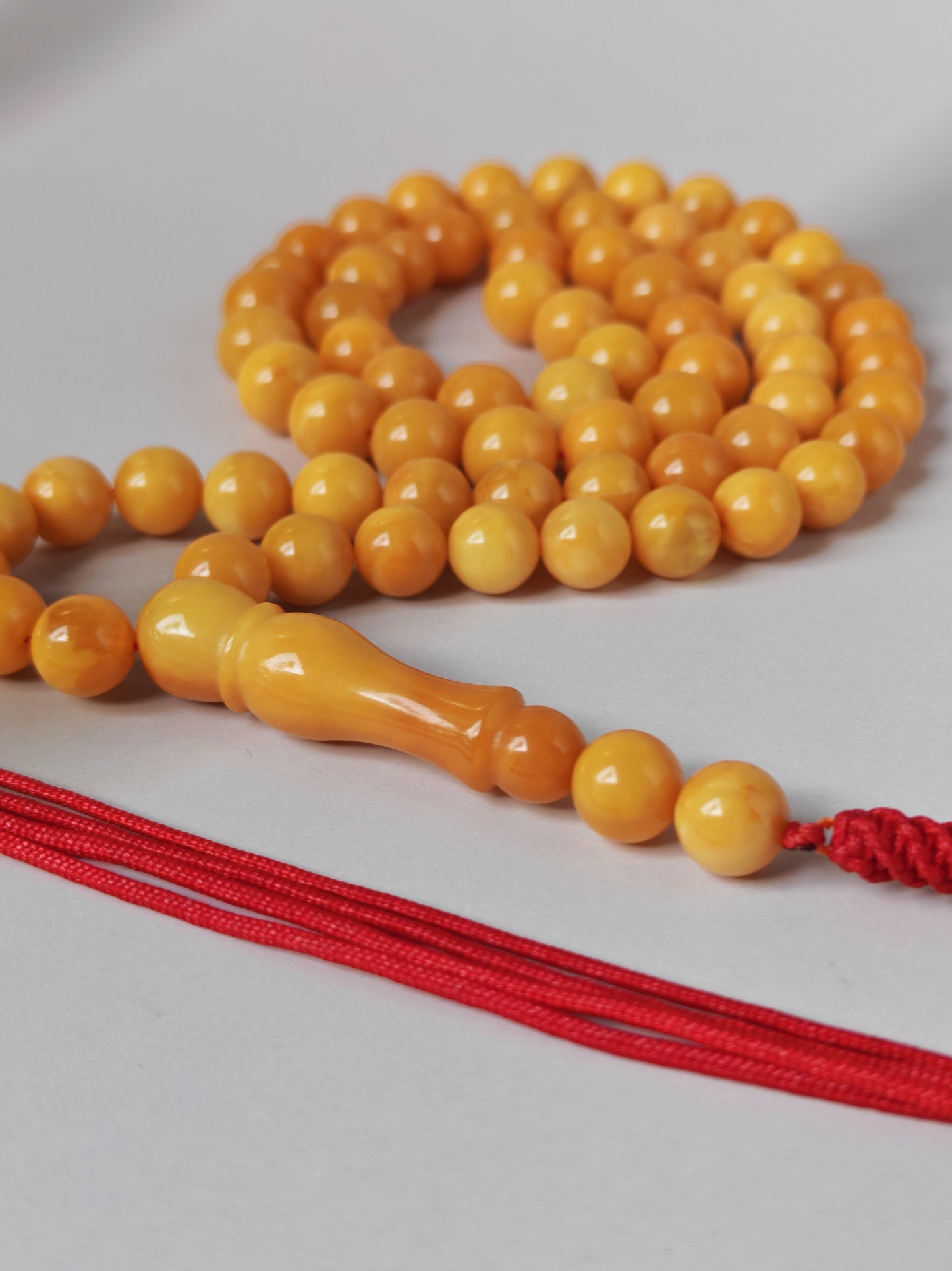 Natural Antique Baltic Amber Tasbih – 66 Beads | Aged Butterscotch & Honey