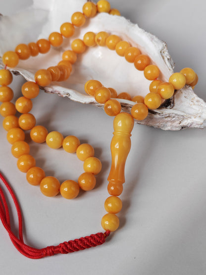 Natural Antique Baltic Amber Tasbih – 66 Beads | Aged Butterscotch & Honey