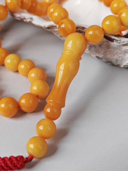 Natural Antique Baltic Amber Tasbih – 66 Beads | Aged Butterscotch & Honey