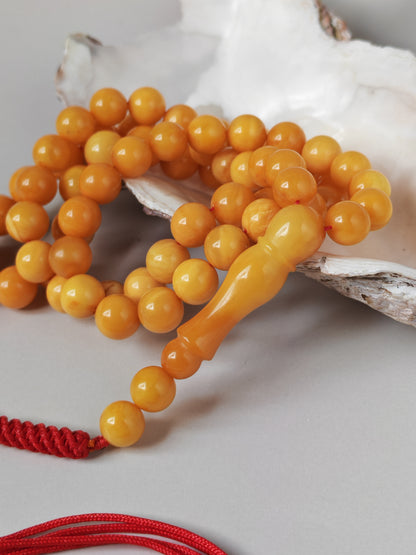 Natural Antique Baltic Amber Tasbih – 66 Beads | Aged Butterscotch & Honey