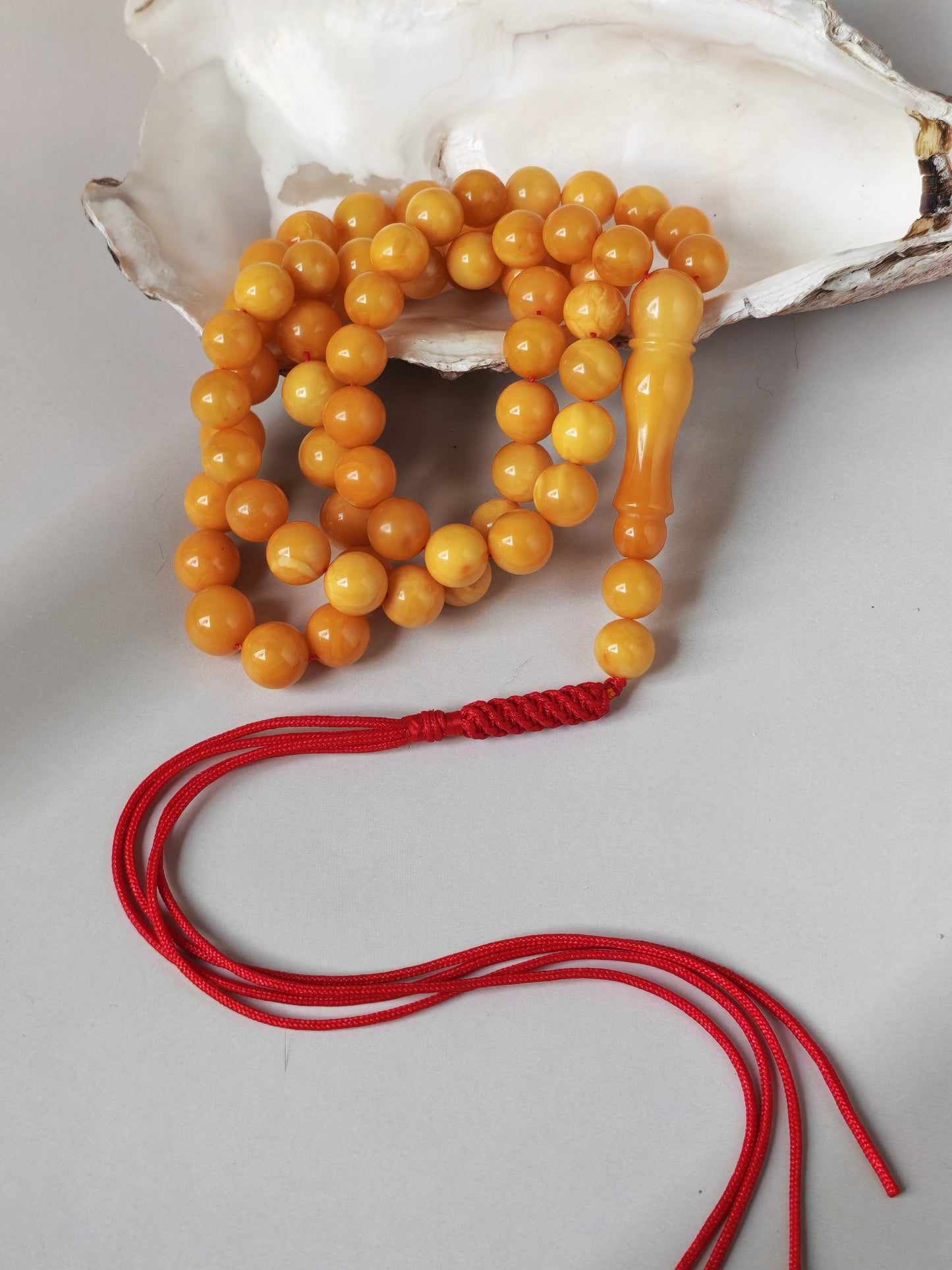 Natural Antique Baltic Amber Tasbih – 66 Beads | Aged Butterscotch & Honey