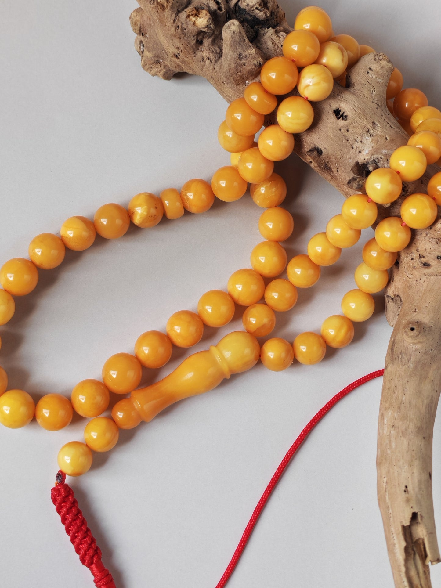 Natural Antique Baltic Amber Tasbih – 66 Beads | Aged Butterscotch & Honey