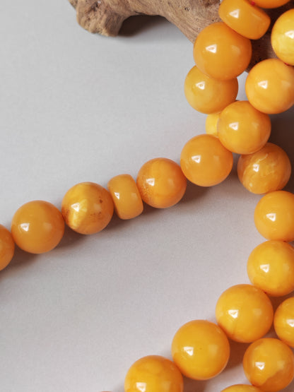 Natural Antique Baltic Amber Tasbih – 66 Beads | Aged Butterscotch & Honey