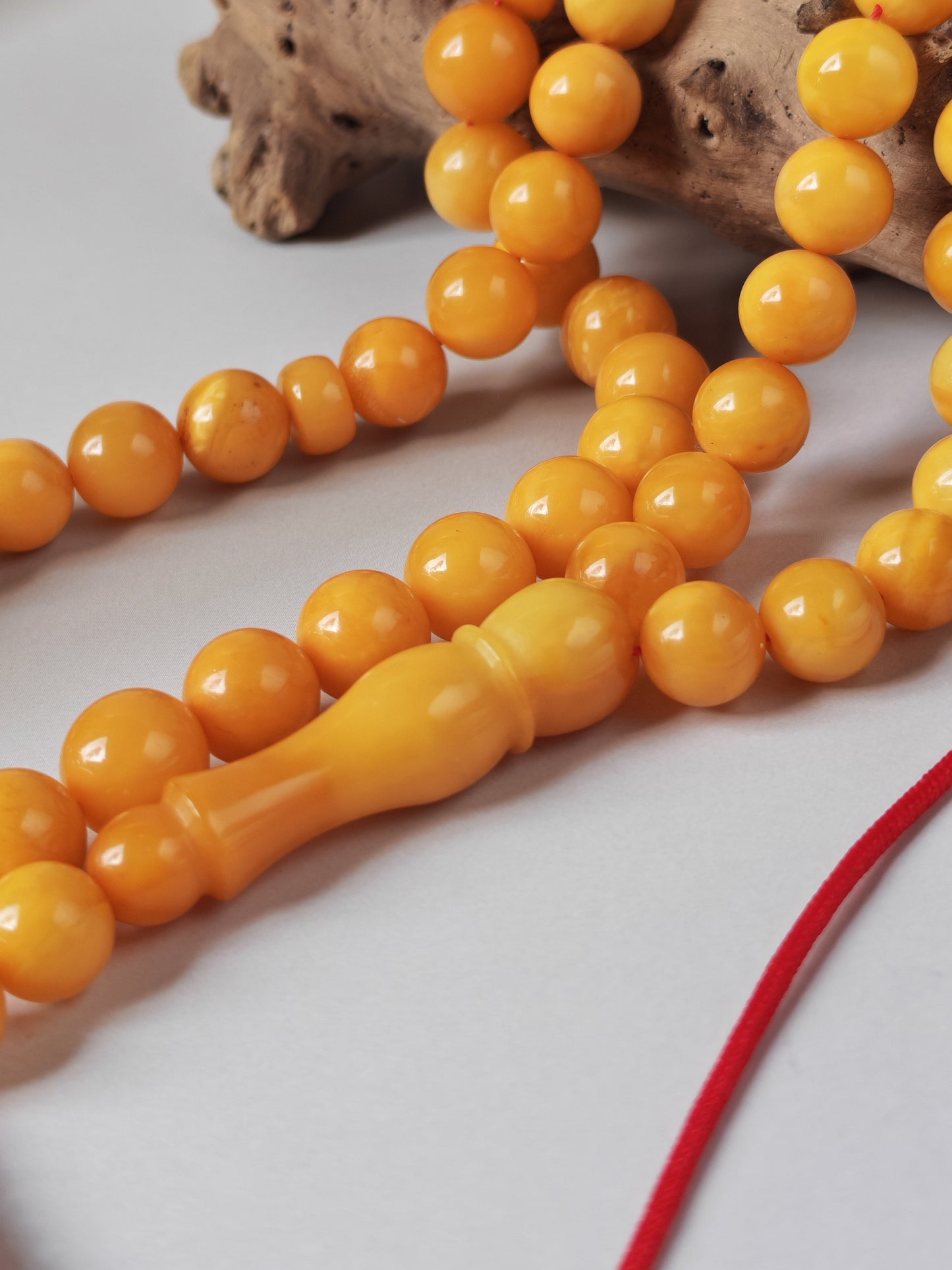 Natural Antique Baltic Amber Tasbih – 66 Beads | Aged Butterscotch & Honey