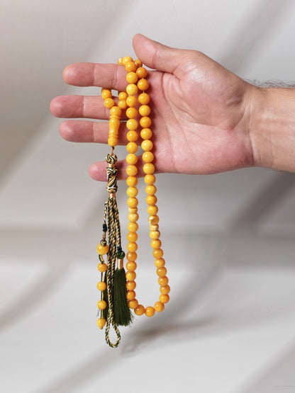 Antique Baltic Amber Tasbih | 61 Beads + 5 spare | Aged Honey Amber