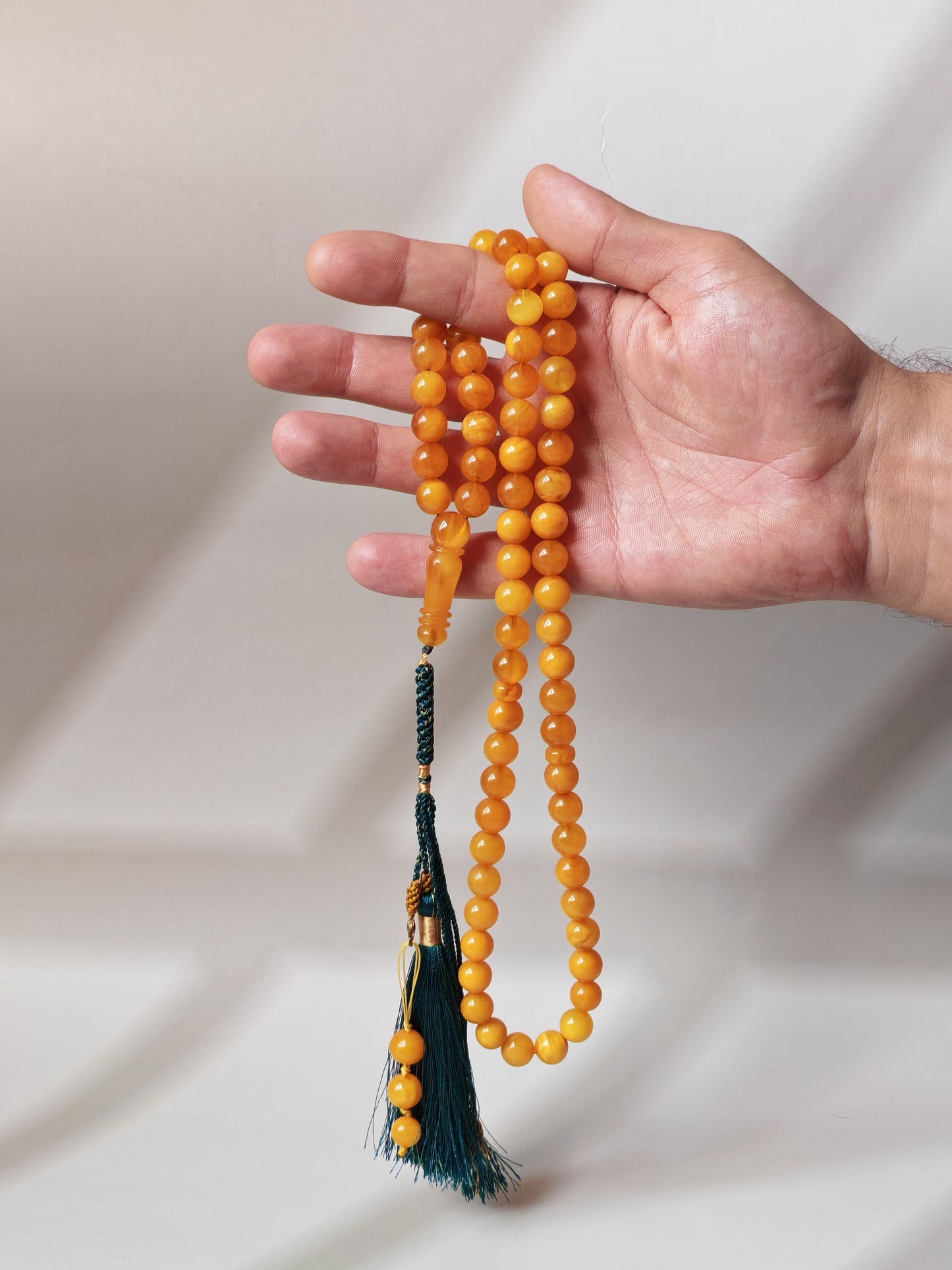 Dark Aged Natural Baltic Amber Misbah | 66 Beads + 3 spare | Antique Color | Aged Honey