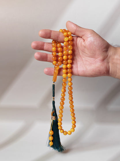 Dark Aged Natural Baltic Amber Misbah | 66 Beads + 3 spare | Antique Color | Aged Honey