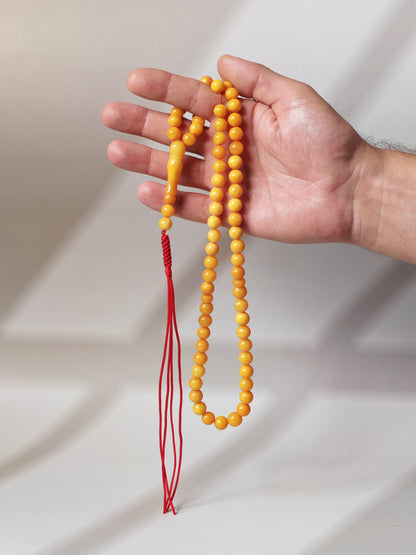 Natural Antique Baltic Amber Tasbih – 66 Beads | Aged Butterscotch & Honey