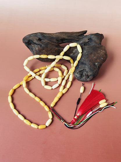 Super Long Capsule Shaped Baltic Amber Rosary – 69 Beads | 29g | 60cm