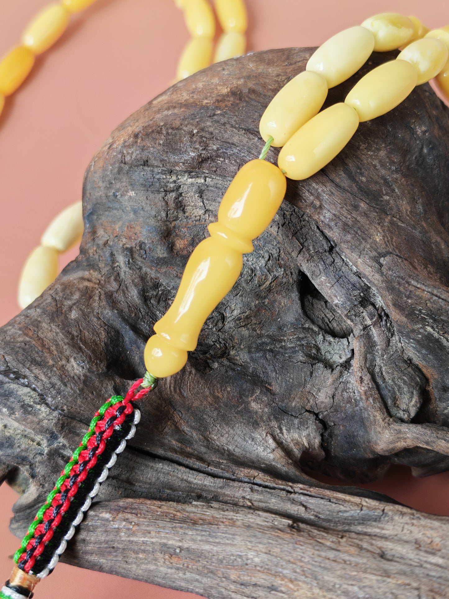 Super Long Capsule Shaped Baltic Amber Rosary – 69 Beads | 29g | 60cm
