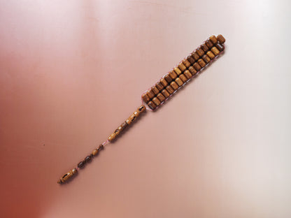 Kokka Seed Wood Tasbih | 33 Barrel Beads | Flat Design | Double String | Carved Imami | 28.1g