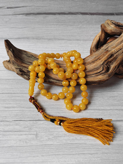 Natural Butterscotch Baltic Amber Misbah | 66 Round Beads | 11mm | Unique Imami | 53.2g
