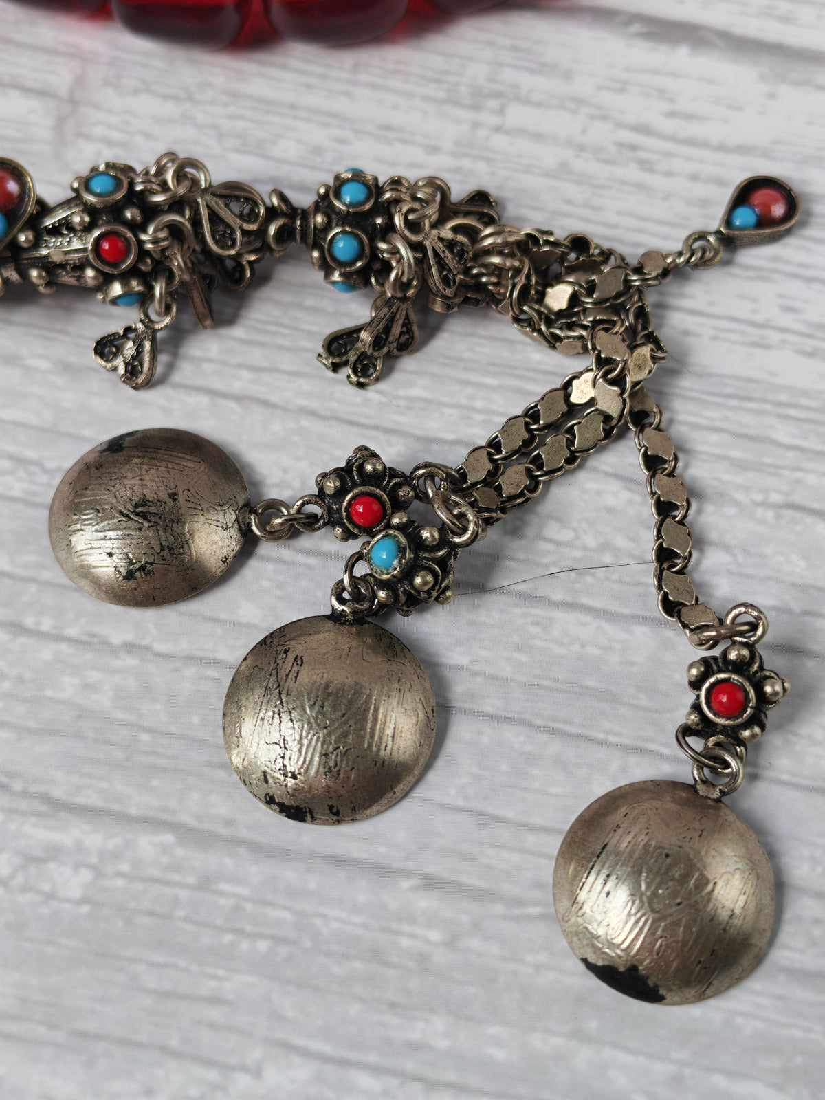 German Bakelite Rosary – 33 Jumbo Barrel Beads | Pomegranate Red Color