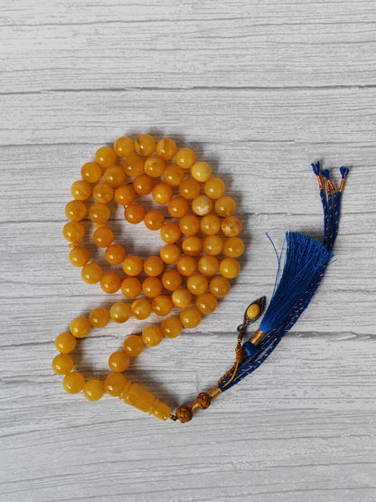 Natural Gradient Baltic Amber Tasbih – 66 Beads | 11mm | Double String