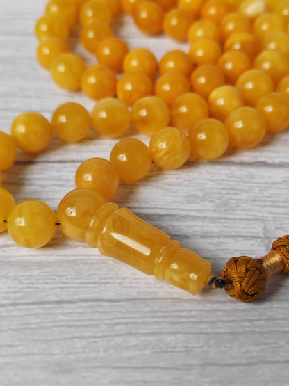 Natural Gradient Baltic Amber Tasbih – 66 Beads | 11mm | Double String