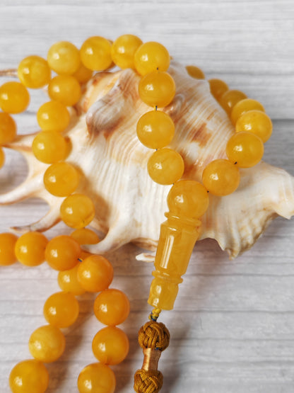 Natural Gradient Baltic Amber Tasbih – 66 Beads | 11mm | Double String