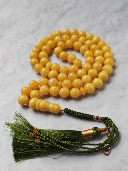 Natural Butterscotch Baltic Amber Misbah | 66 Beads | 11.8–12mm | Rich Tones | 64.6g