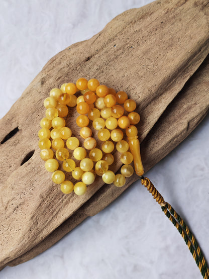 Gradient Natural Baltic Amber Misbah | 66 Beads | 30.7g