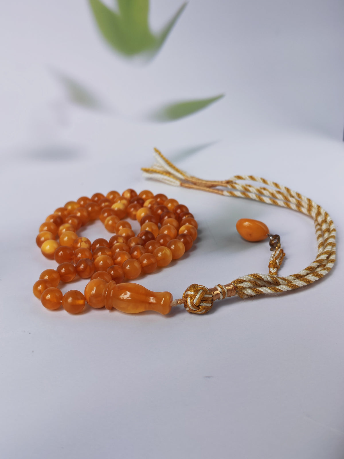 Aged Natural Baltic Amber Micro Tasbih – 66 Beads | Dark Butterscotch & Honey
