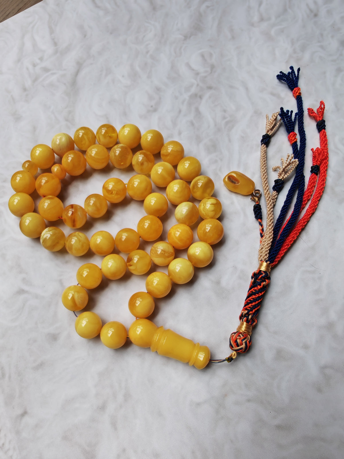 Large Butterscotch & Honey Baltic Amber Tasbih – 13–13.5mm Statement Beads