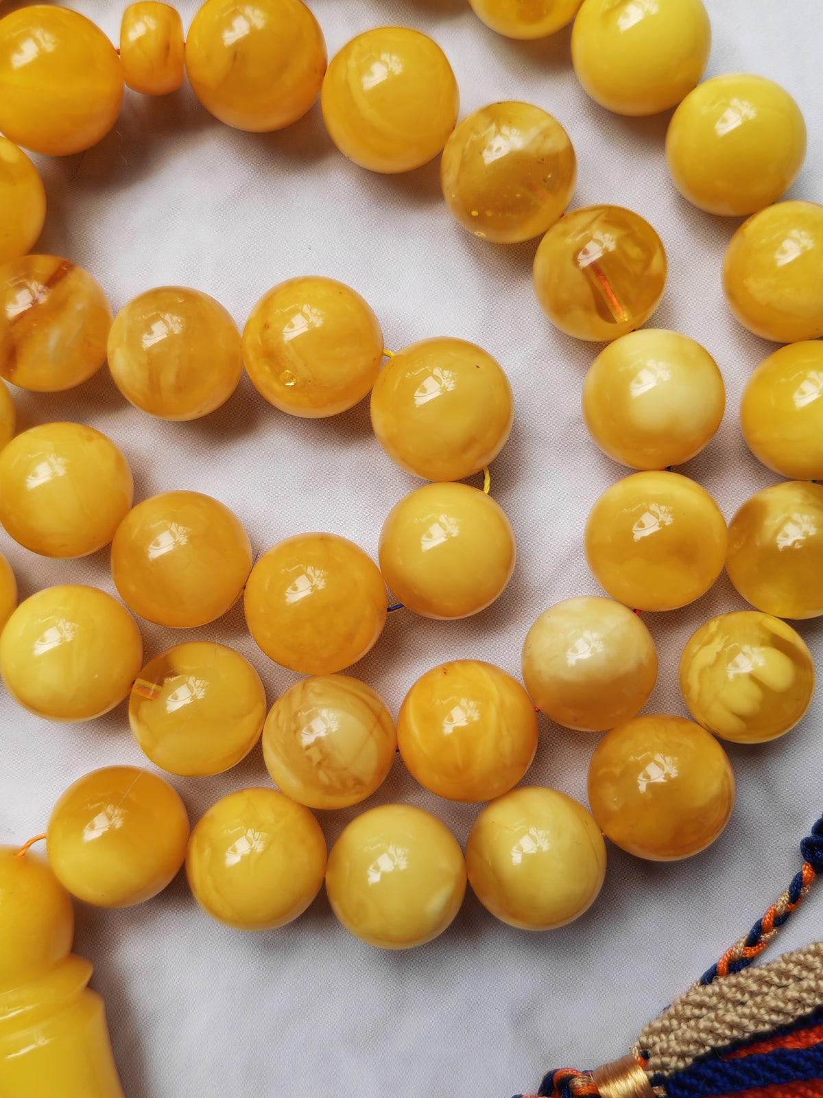 Large Butterscotch & Honey Baltic Amber Tasbih – 13–13.5mm Statement Beads