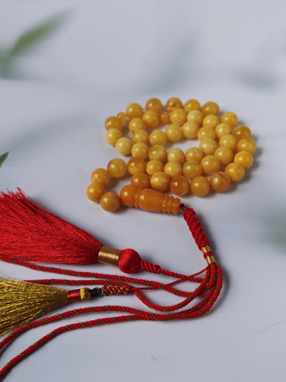 Natural Baltic Amber Misbah – 45 Beads | 10mm | Gradient Colors