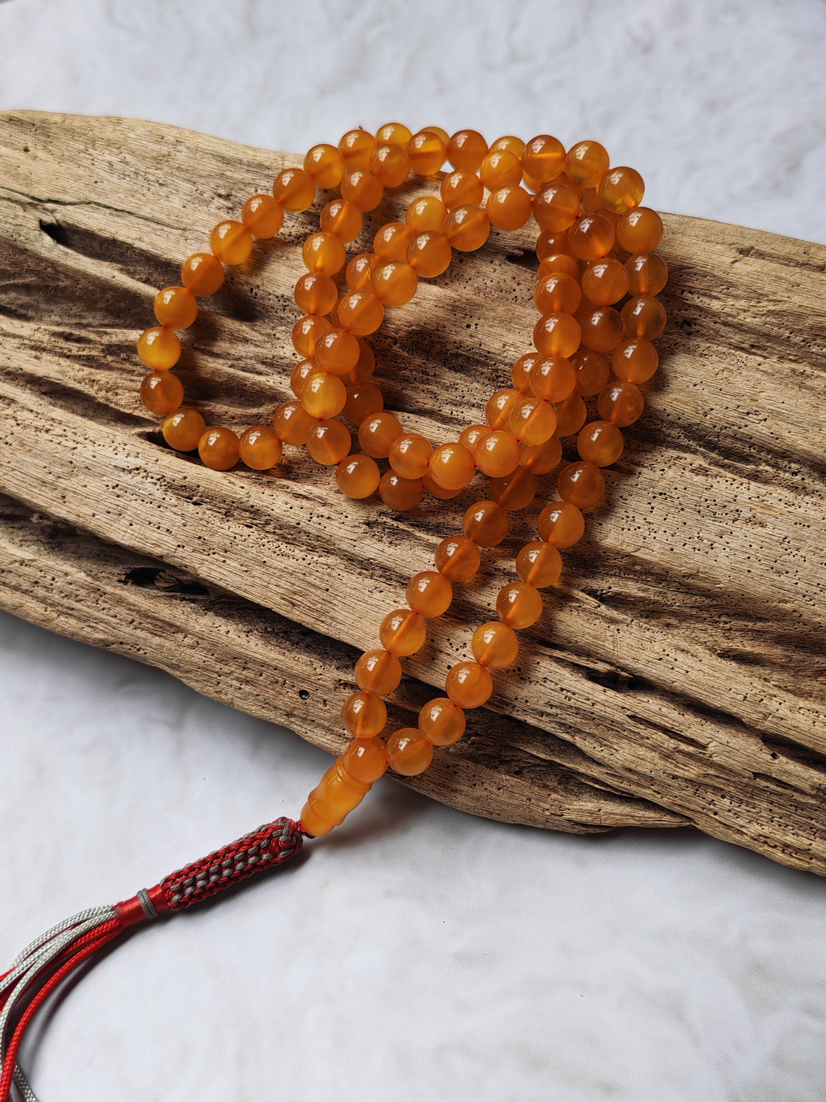 Natural Aged Honey Amber Rosary in Half Half Pattern Pocket Size 99 Beads