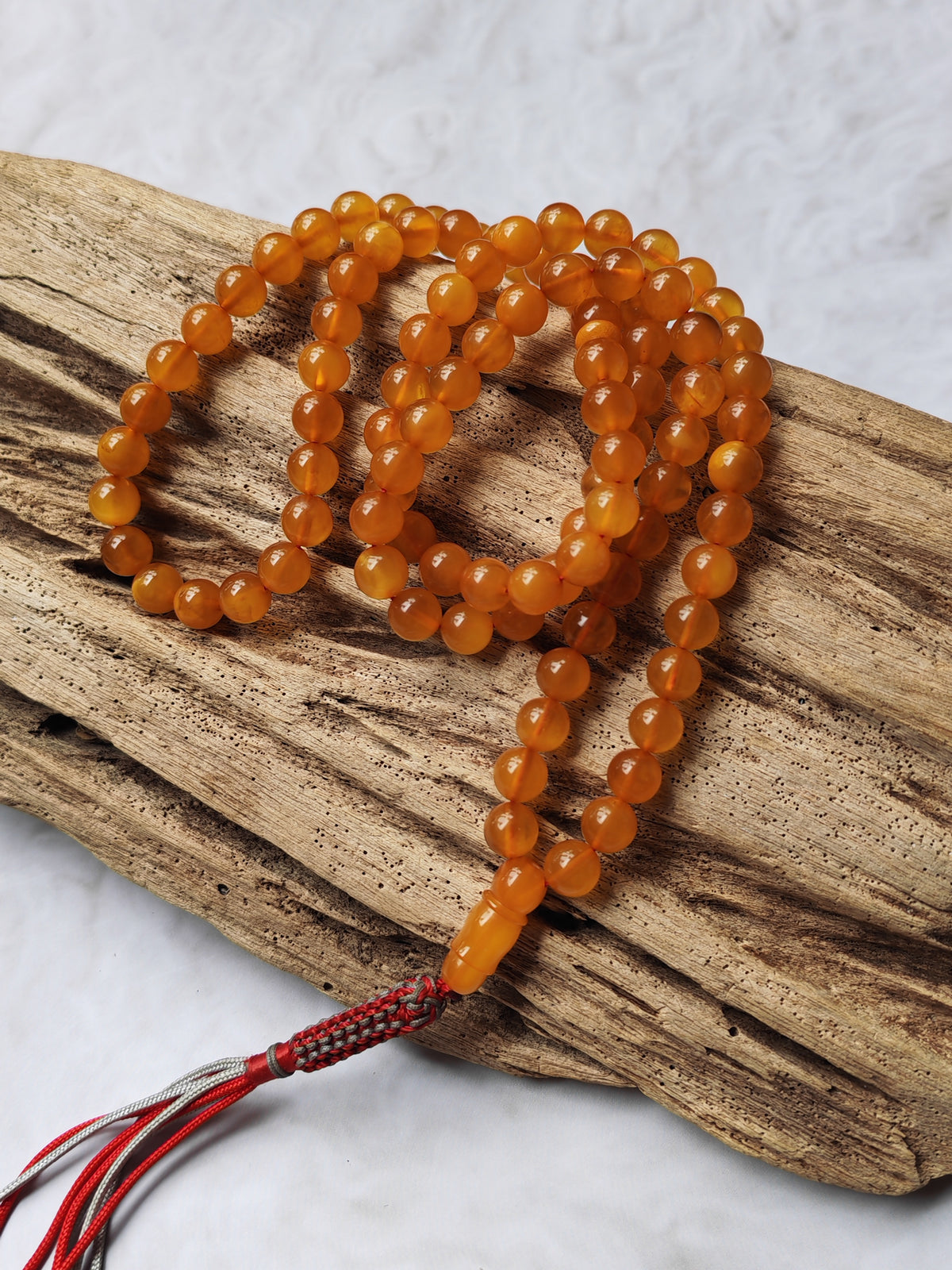 Natural Aged Honey Amber Rosary in Half Half Pattern Pocket Size 99 Beads