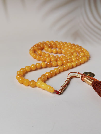 Natural Butterscotch Baltic Amber Tasbih | 99 Beads | 8mm