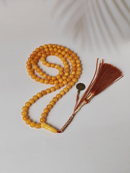 Natural Butterscotch Baltic Amber Tasbih | 99 Beads | 8mm