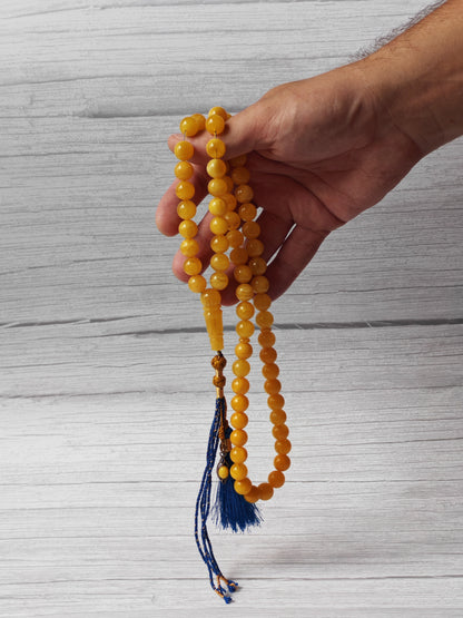 Natural Gradient Baltic Amber Tasbih – 66 Beads | 11mm | Double String