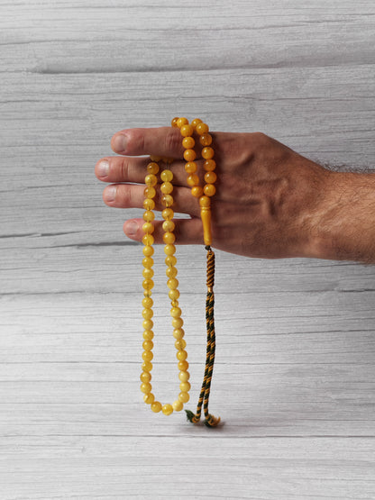 Gradient Natural Baltic Amber Misbah | 66 Beads | 30.7g