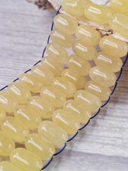 Milk & Cloudy Baltic Amber Misbah | 69 Capsule Beads | Flat Design | 11.7 x 6.4mm | 21.9g