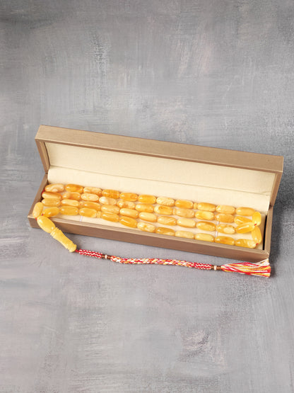 Milk & Honey Baltic Amber Rosary | 47 Capsule Beads | White Inclusions | 40.2g
