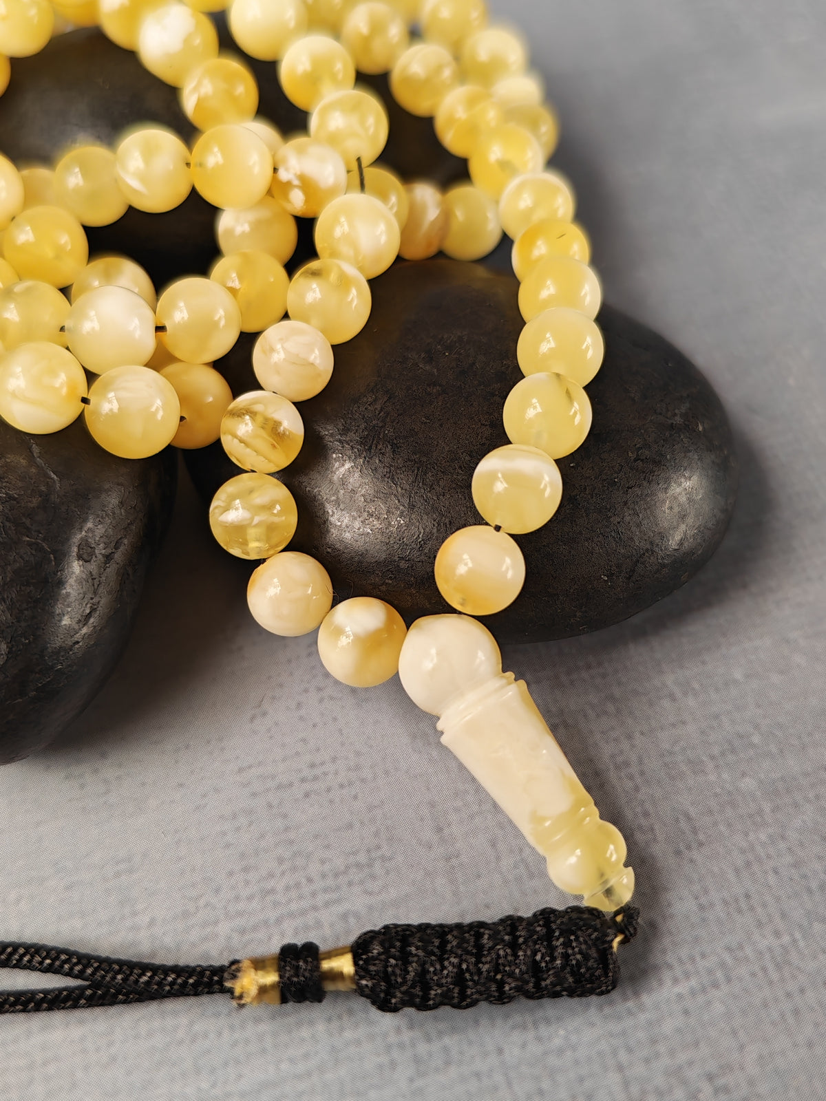 Tiger Baltic Amber Misbah | 99 Micro Round Beads | 5.8–6mm | 13.3g