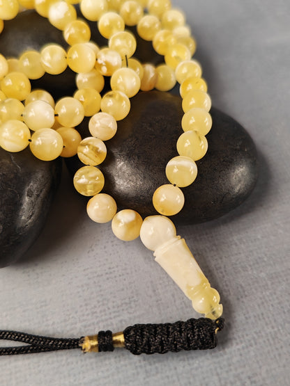 Tiger Baltic Amber Misbah | 99 Micro Round Beads | 5.8–6mm | 13.3g