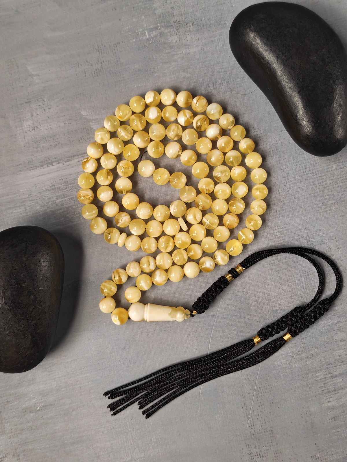 Tiger Baltic Amber Misbah | 99 Micro Round Beads | 5.8–6mm | 13.3g
