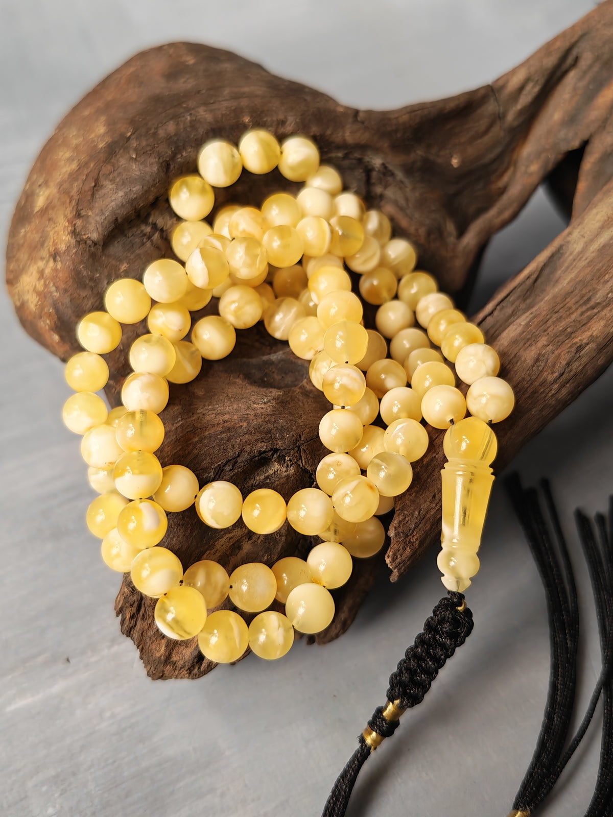 Tiger Baltic Amber Misbah | 99 Micro Round Beads | 5.8–6mm | 13.3g