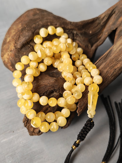 Tiger Baltic Amber Misbah | 99 Micro Round Beads | 5.8–6mm | 13.3g